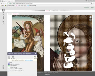 Zu sehen ist die Artperium Website mit dem Bildausschnitt der Heiligen Maria Magdalena.