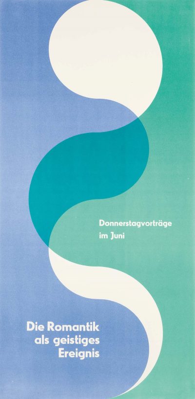 Otl Aicher, Die Romantik als geistiges Ereignis, Plakat für die vh ulm, 1957, © Florian Aicher HfG-Archiv - Museum Ulm