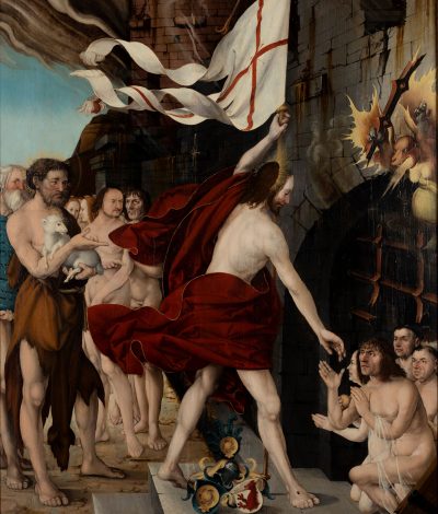 Martin Schaffner, Christus in der Vorhölle, 1519, Mischtechnik auf Holz, Museum Ulm, Dauerleihgabe der Staatsgalerie Stuttgart, Foto Oleg Kuchar