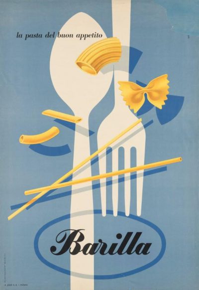 Erberto Carboni, Barilla - La pasta del buon appetito, 1952, colour litograph, HfG-Archiv : Museum Ulm