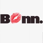 Schwarze Schrift 'Bnn.' mit einem roten Lippenabdruck anstelle des Buchstabens 'o' auf weißem Hintergrund.